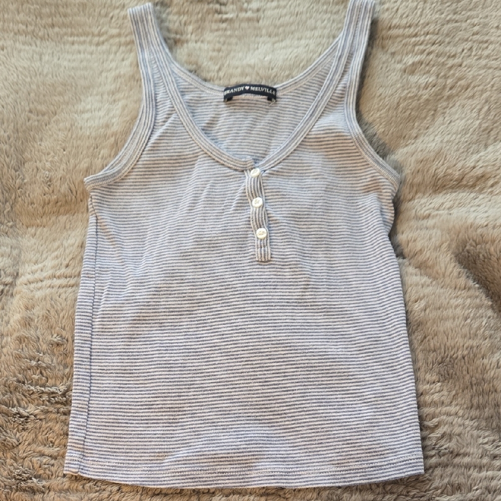 Brandy Melville Striped Blue Tank Top